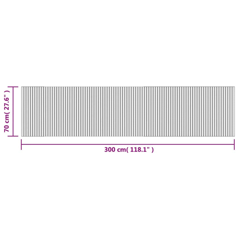 vidaXL négyszögletű sötétbarna bambusz szőnyeg 70 x 300 cm