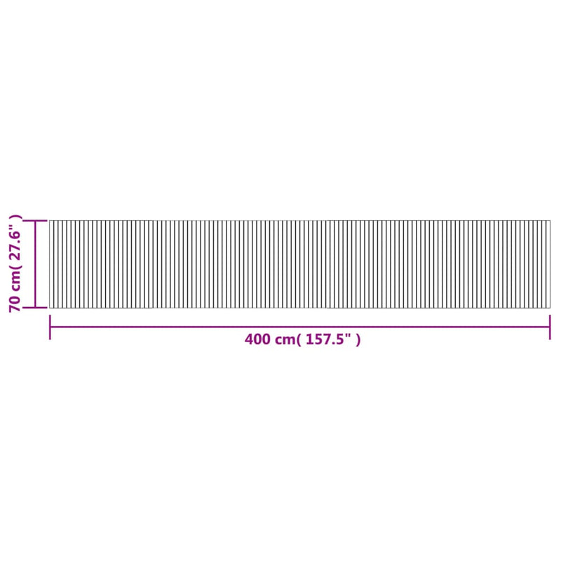 vidaXL négyszögletű szürke bambusz szőnyeg 70 x 400 cm