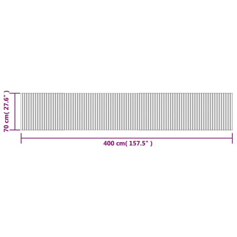 vidaXL négyszögletű sötétbarna bambusz szőnyeg 70 x 400 cm