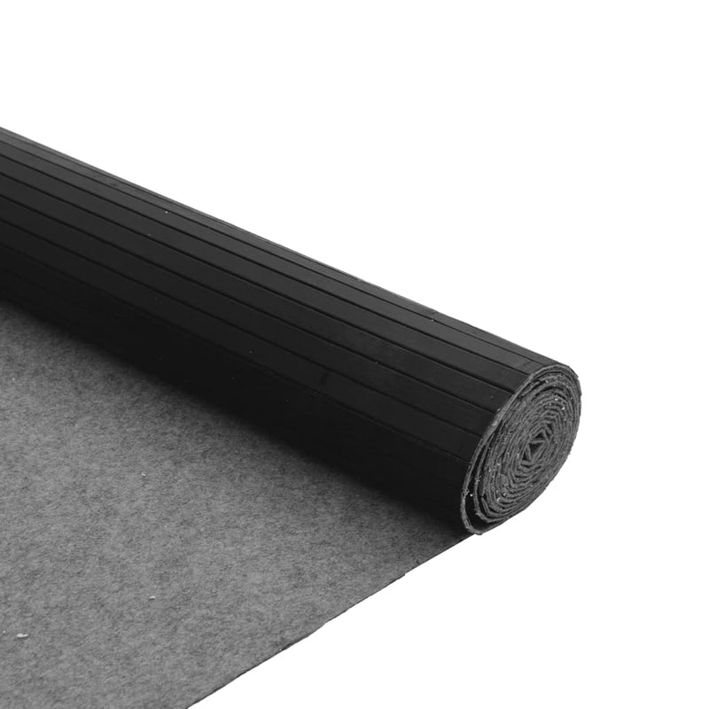 vidaXL négyszögletű fekete bambusz szőnyeg 80 x 100 cm