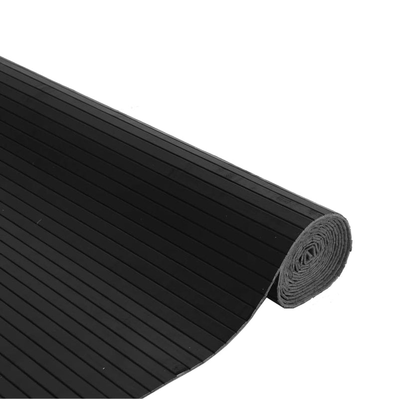 vidaXL négyszögletű fekete bambusz szőnyeg 80 x 200 cm