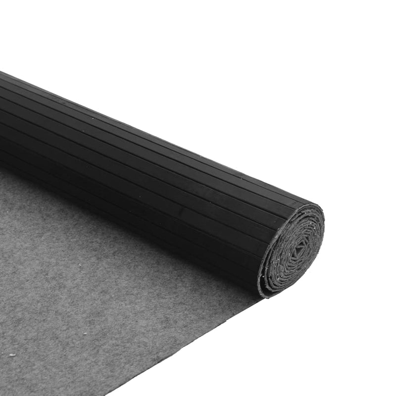 vidaXL négyszögletű fekete bambusz szőnyeg 80 x 200 cm