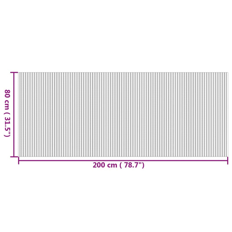vidaXL négyszögletű természetes bambusz szőnyeg 80 x 200 cm