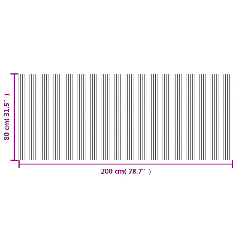 vidaXL négyszögletű szürke bambusz szőnyeg 80 x 200 cm