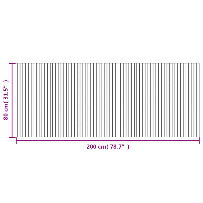 vidaXL négyszögletű sötétbarna bambusz szőnyeg 80 x 200 cm