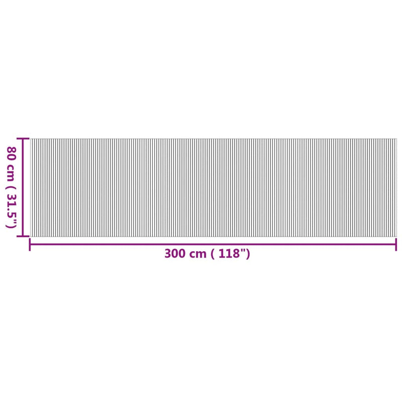 vidaXL négyszögletű természetes bambusz szőnyeg 80 x 300 cm