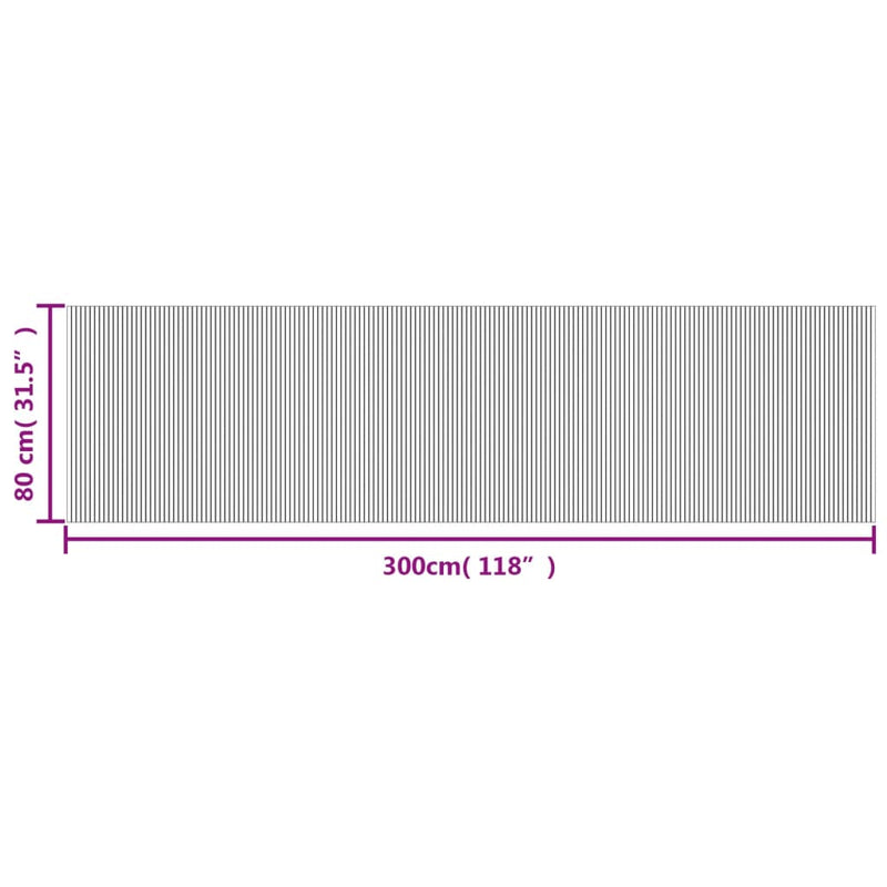 vidaXL négyszögletű világos természetes bambusz szőnyeg 80 x 300 cm