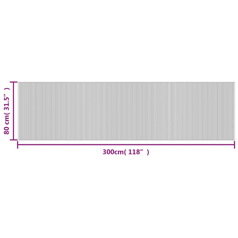 vidaXL négyszögletű sötétbarna bambusz szőnyeg 80 x 300 cm