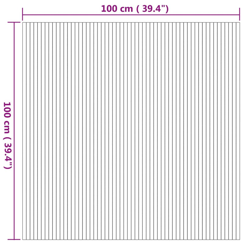vidaXL négyszögletű természetes bambusz szőnyeg 100 x 100 cm