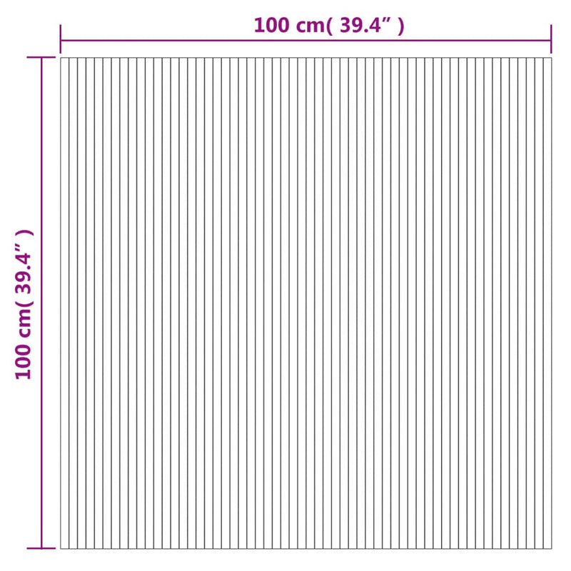 vidaXL négyszögletű világos természetes bambusz szőnyeg 100 x 100 cm
