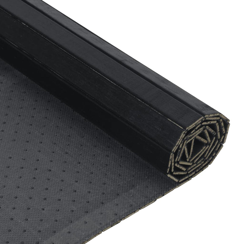 vidaXL négyszögletű fekete bambusz szőnyeg 100 x 200 cm