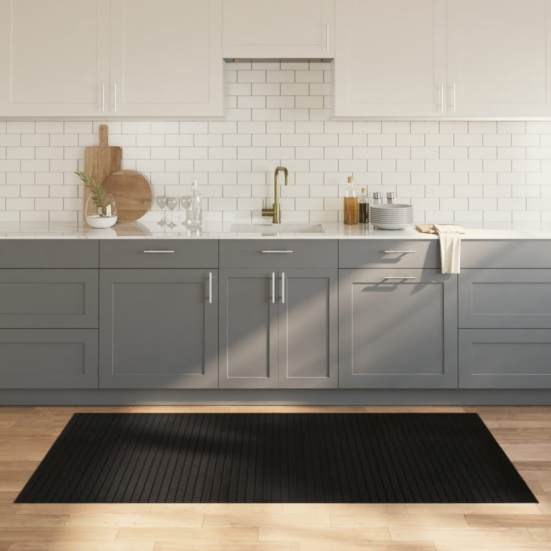 vidaXL négyszögletű fekete bambusz szőnyeg 100 x 200 cm