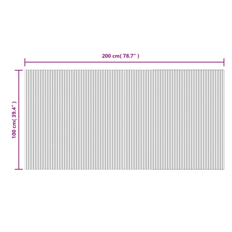 vidaXL négyszögletű szürke bambusz szőnyeg 100 x 200 cm