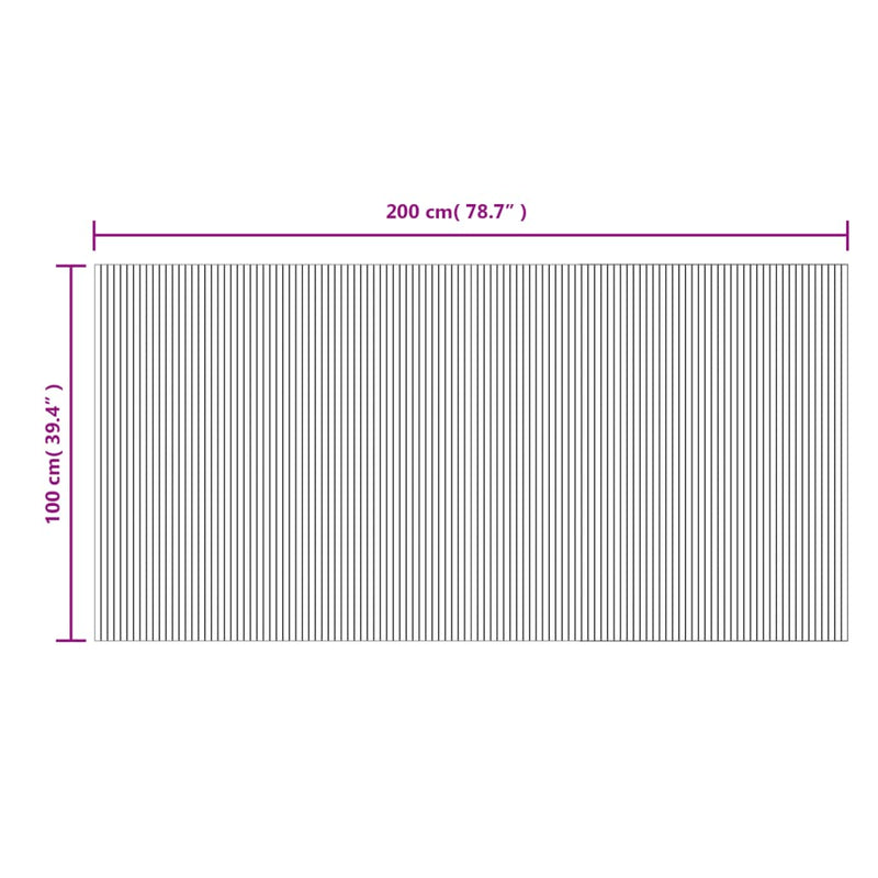 vidaXL négyszögletű sötétbarna bambusz szőnyeg 100 x 200 cm