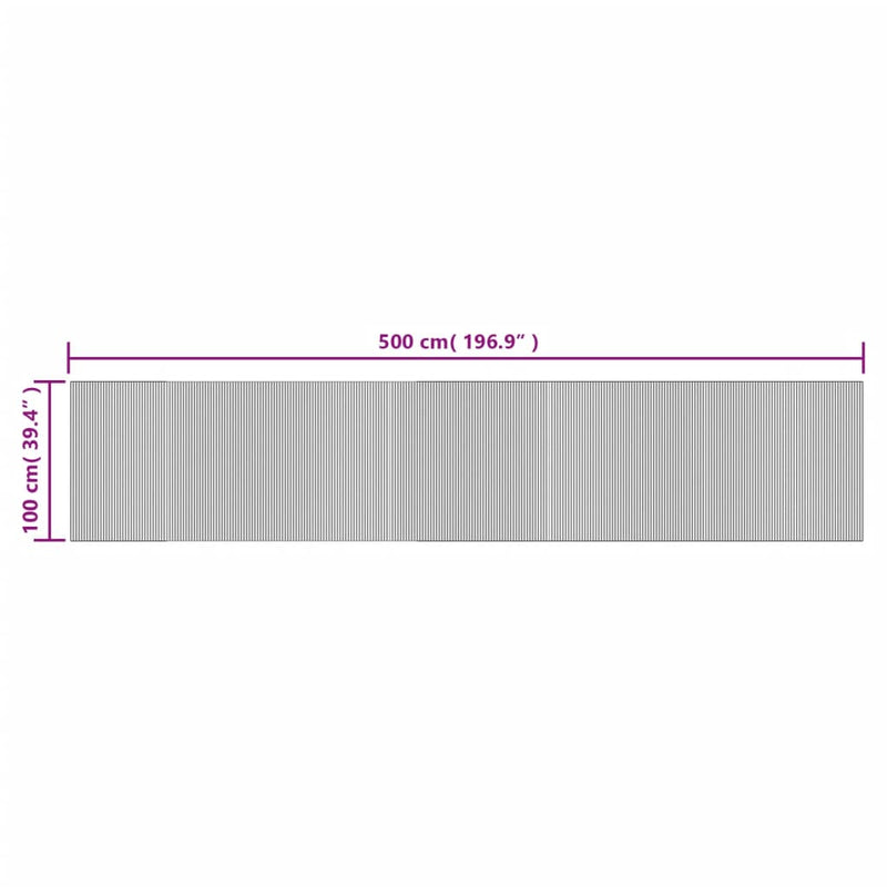 vidaXL négyszögletű fekete bambusz szőnyeg 100 x 500 cm