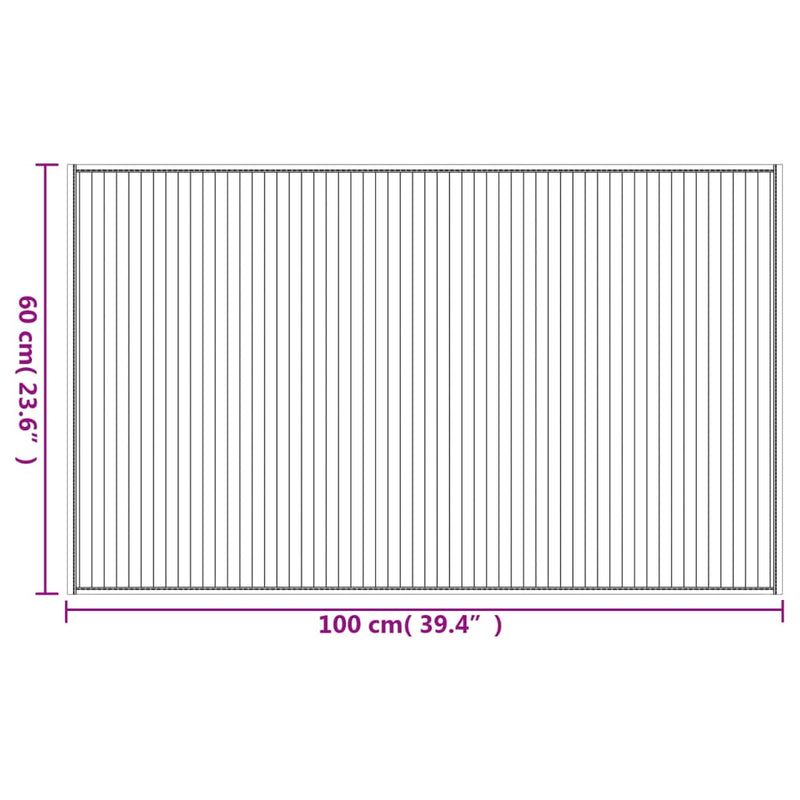 vidaXL négyszögletű barna bambusz szőnyeg 60 x 100 cm