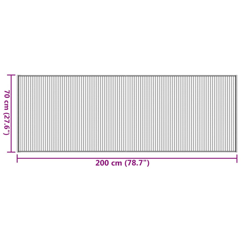 vidaXL négyszögletű világos természetes bambusz szőnyeg 70 x 200 cm