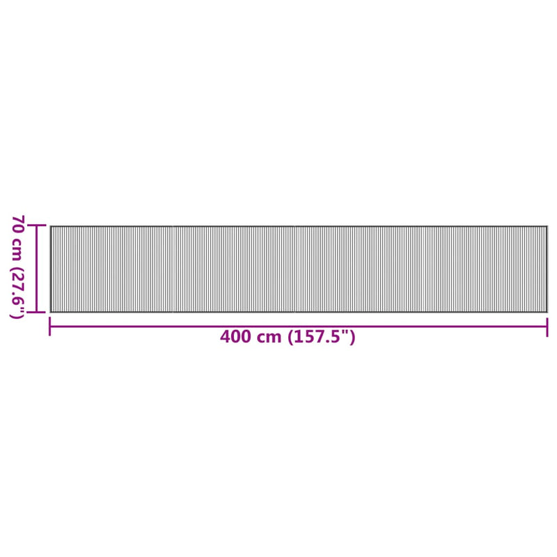 vidaXL négyszögletű fekete bambusz szőnyeg 70 x 400 cm