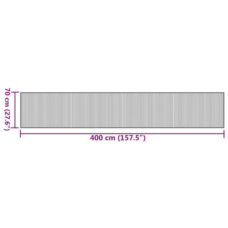 vidaXL négyszögletű barna bambusz szőnyeg 70 x 400 cm