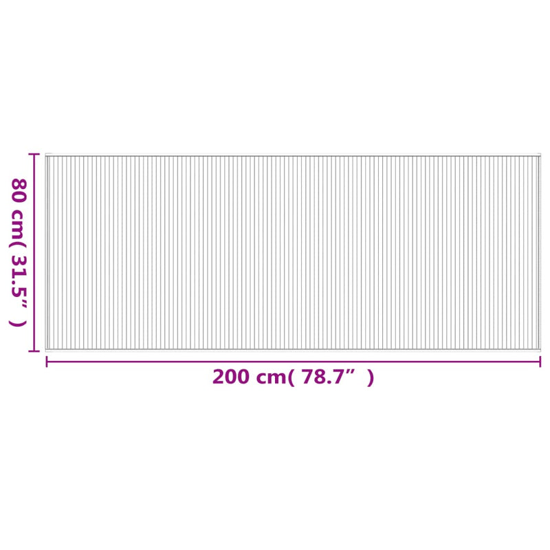 vidaXL négyszögletű barna bambusz szőnyeg 80 x 200 cm