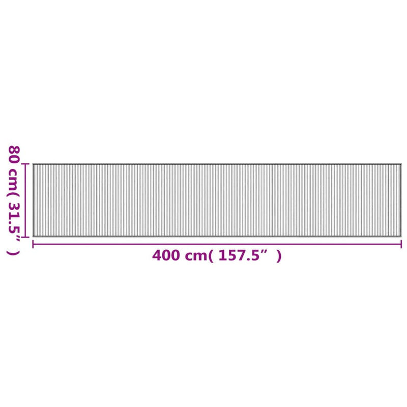 vidaXL négyszögletű természetes bambusz szőnyeg 80 x 400 cm