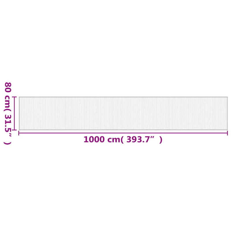 vidaXL négyszögletű világos természetes bambusz szőnyeg 80 x 1000 cm