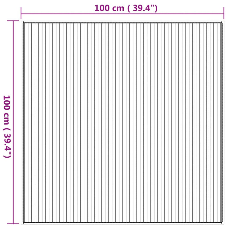 vidaXL természetes bambusz négyzet alakú szőnyeg 100 x 100 cm