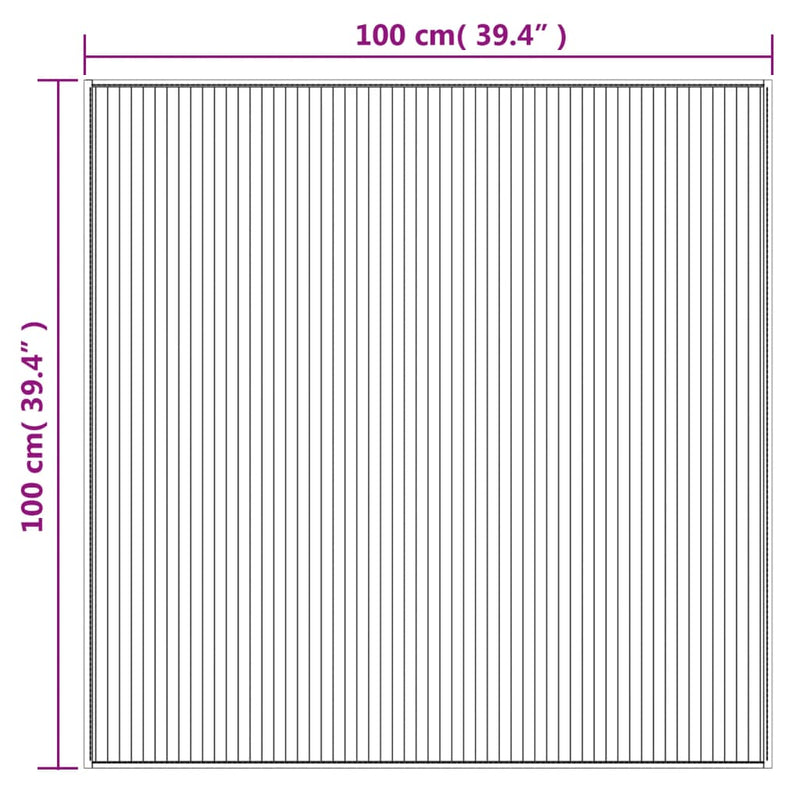 vidaXL sötétbarna bambusz négyzet alakú szőnyeg 100 x 100 cm