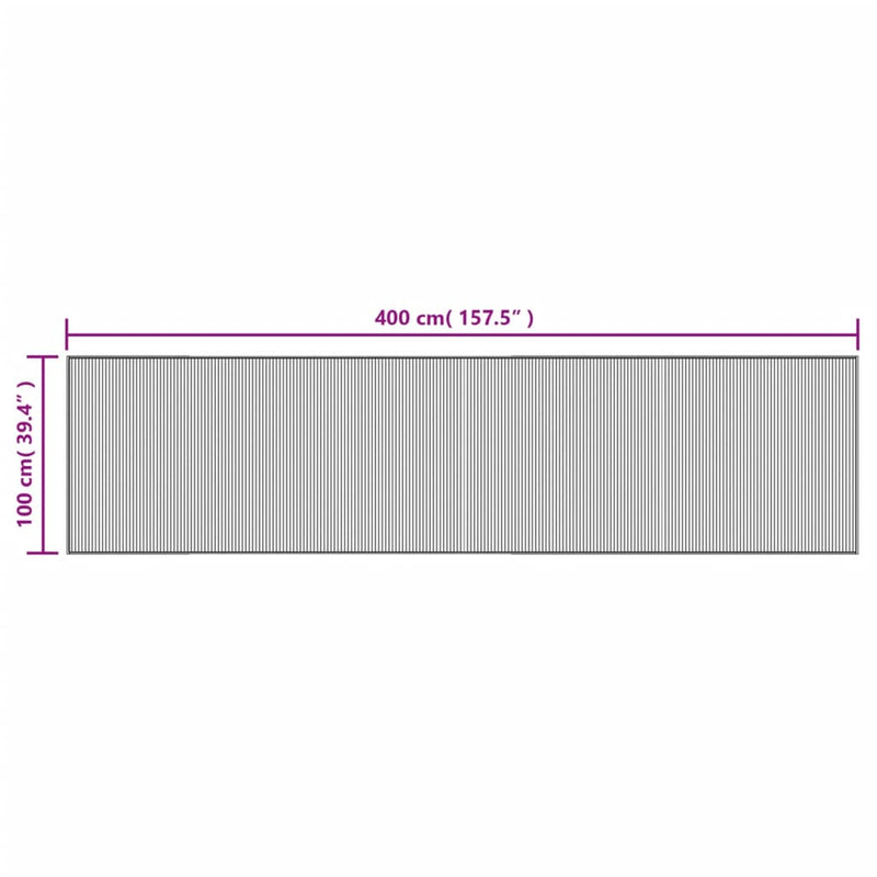 vidaXL négyszögletű barna bambusz szőnyeg 100 x 400 cm