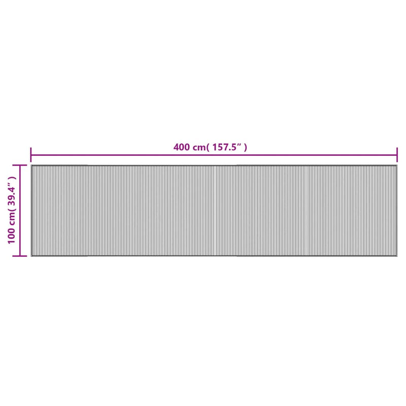 vidaXL négyszögletű világos természetes bambusz szőnyeg 100 x 400 cm