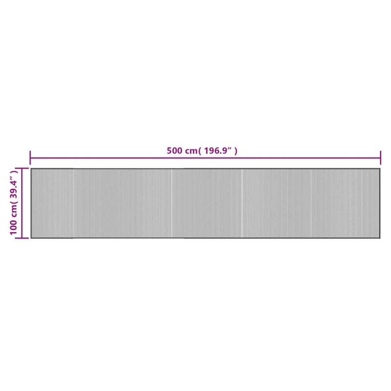 vidaXL négyszögletű barna bambusz szőnyeg 100 x 500 cm