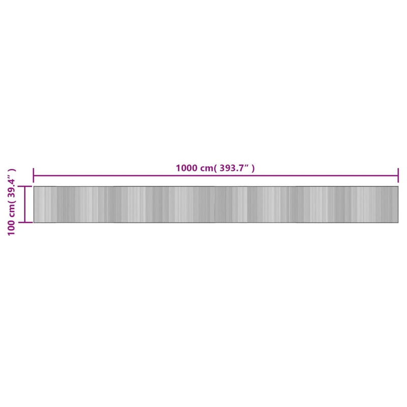 vidaXL négyszögletű természetes bambusz szőnyeg 100 x 1000 cm