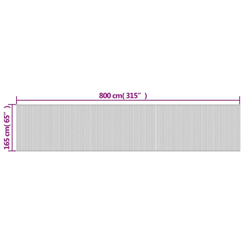 vidaXL barna bambusz térelválasztó 165 x 800 cm