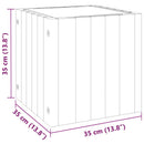 vidaXL tömör akácfa kerti virágtartó 35 x 35 x 35 cm
