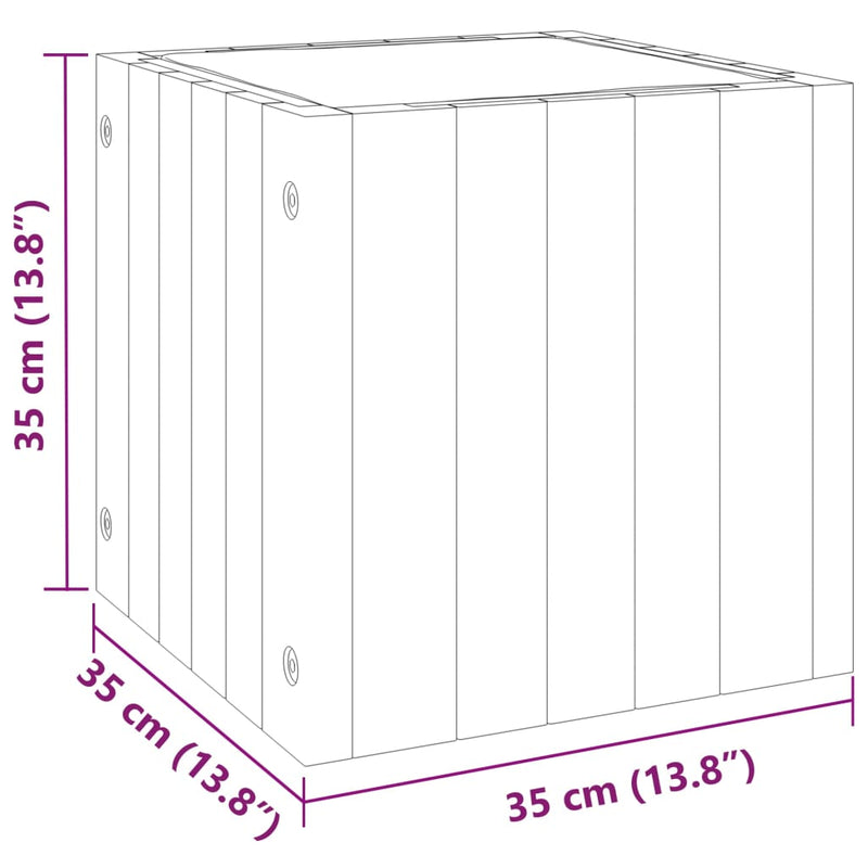 vidaXL tömör akácfa kerti virágtartó 35 x 35 x 35 cm