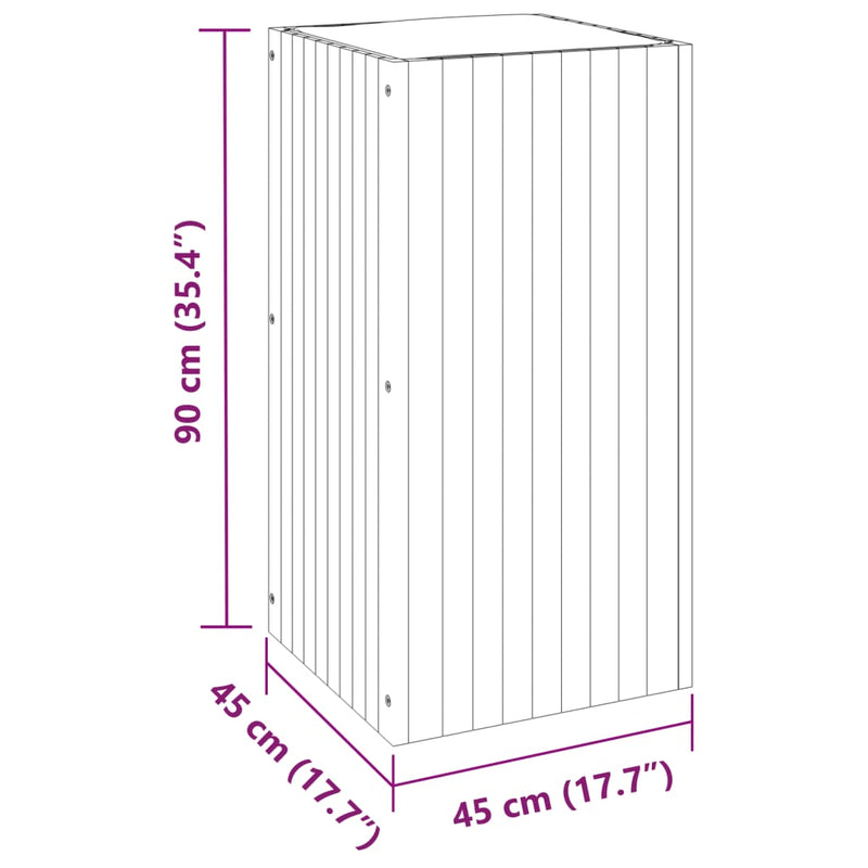 vidaXL tömör akácfa kerti virágtartó 45 x 45 x 90 cm