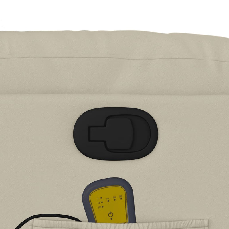 vidaXL krémszínű műbőr dönthető masszázsfotel