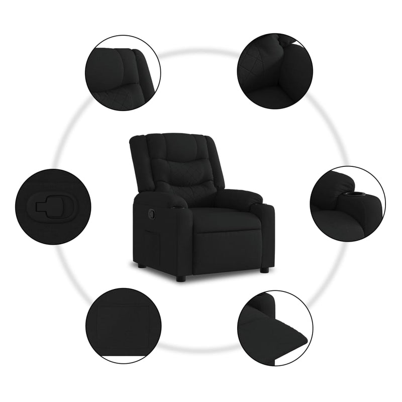 vidaXL fekete szövet dönthető fotel