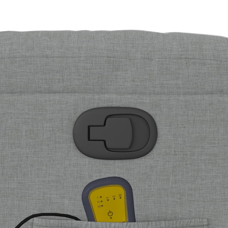 vidaXL világosszürke szövet dönthető masszázsfotel