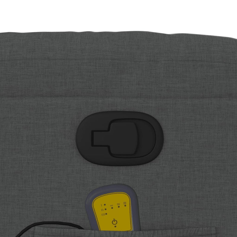 vidaXL sötétszürke szövet dönthető masszázsfotel