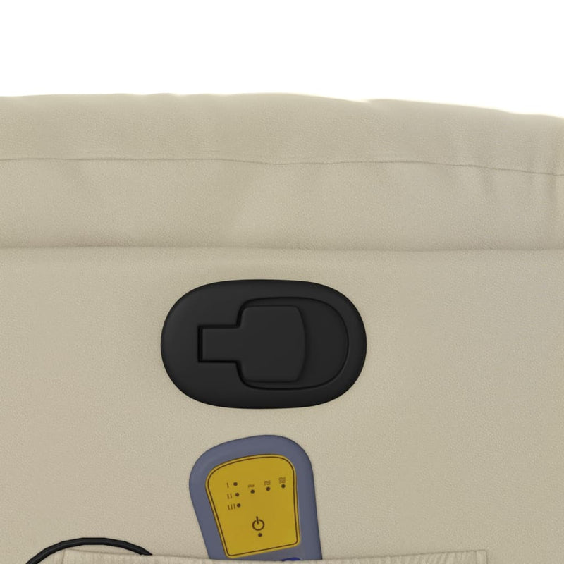 vidaXL krémszínű műbőr dönthető masszázsfotel