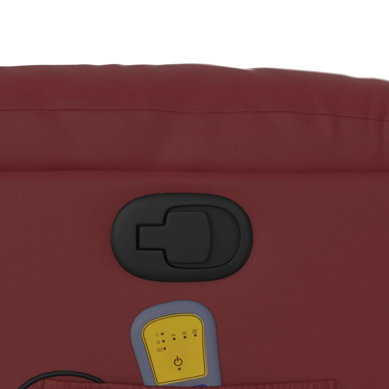 vidaXL bordó műbőr dönthető masszázsfotel