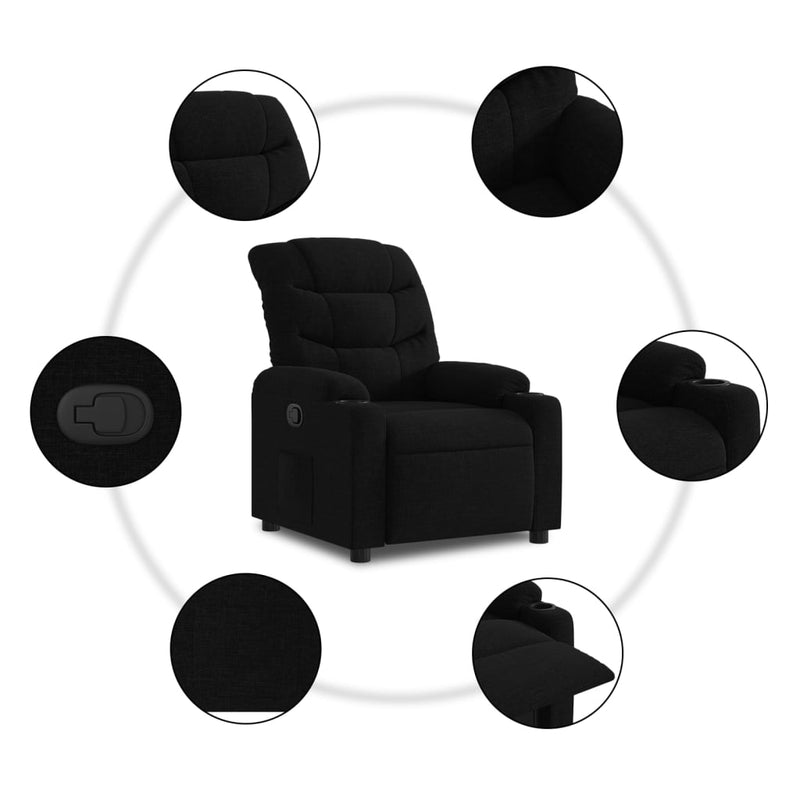 vidaXL fekete szövet dönthető fotel