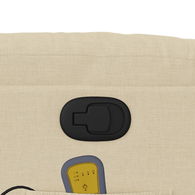 vidaXL krémszínű szövet dönthető masszázsfotel