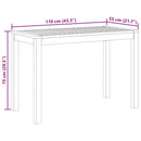 vidaXL tömör akácfa kerti étkezőasztal 110 x 55 x 75 cm