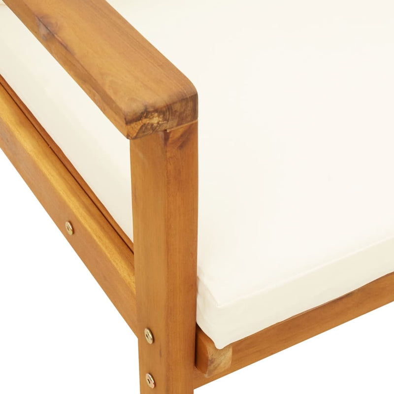 vidaXL 2 db tömör akácfa kerti szék párnával