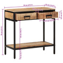 vidaXL tömör nyers mangófa tálalóasztal 70 x 35 x 70 cm