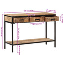 vidaXL tömör nyers mangófa tálalóasztal 100 x 35 x 70 cm