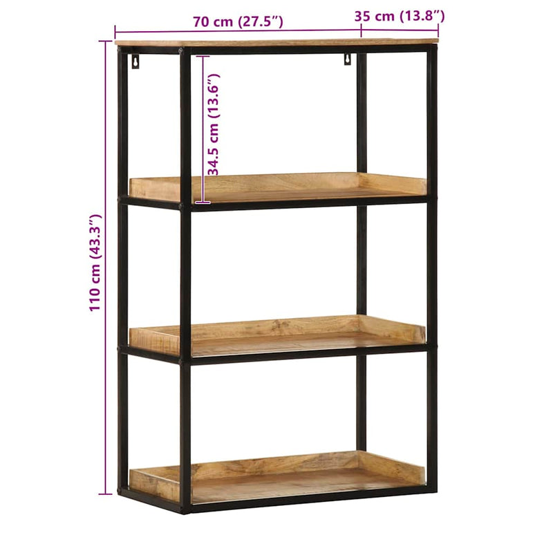 vidaXL Könyvespolc Barna 70 x 35 x 110 cm Tömör mangófa