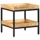 vidaXL Oldal asztal polcokkal Barna 45 x 45 x 45 cm tömör mangófa